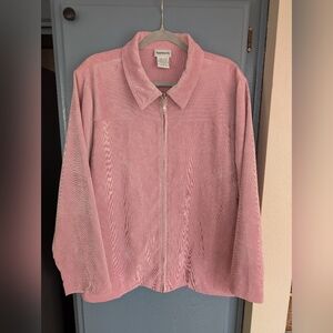 Pink Corduroy Zip-Up Jacket